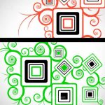 Abstract Red and Green Floral Background